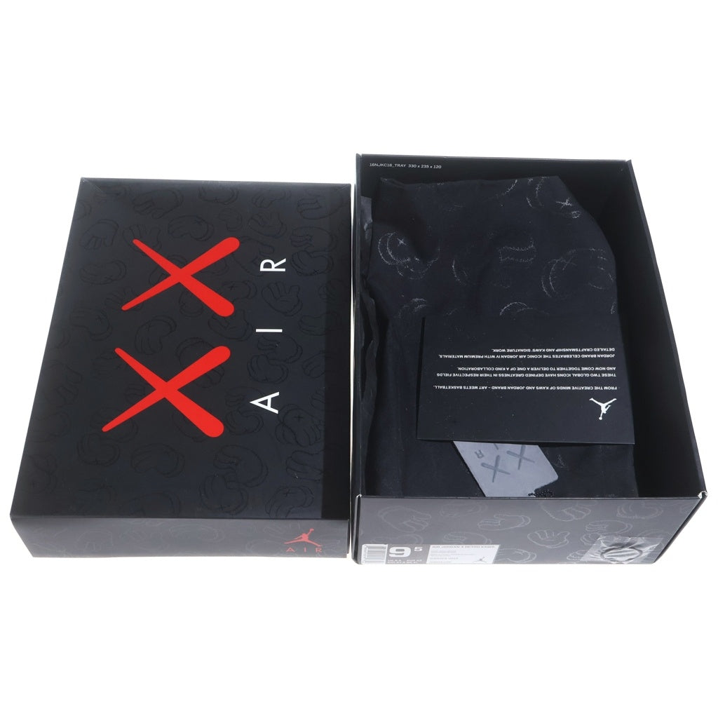 NIKE(ナイキ) KAWS × Nike Air Jordan 4 Retro カウズ ハイカットスエードスニーカー グレー #27.5