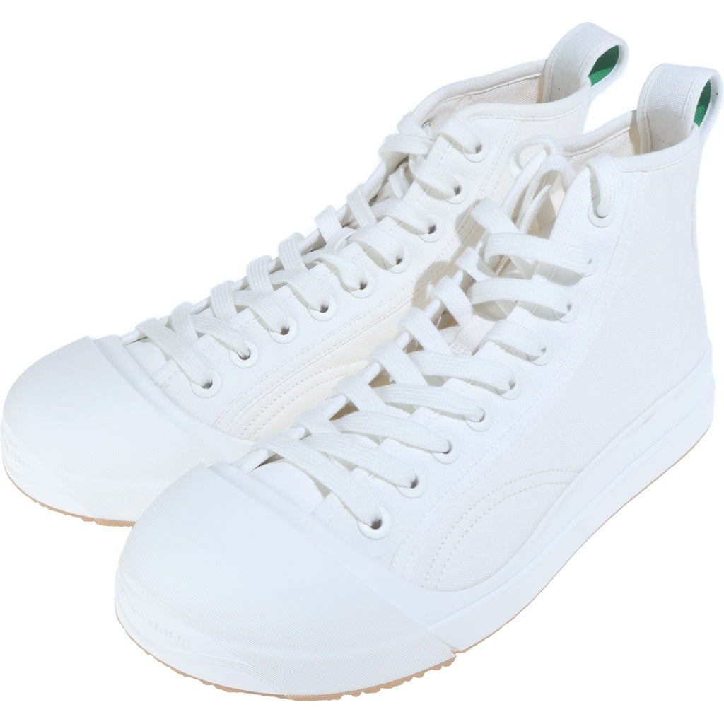 BOTTEGA VENETA(ボッテガヴェネタ) VULCAN SNEAKER バルカン ハイカットスニーカー キャンバス ロゴラバーパッチ ホワイト 755130