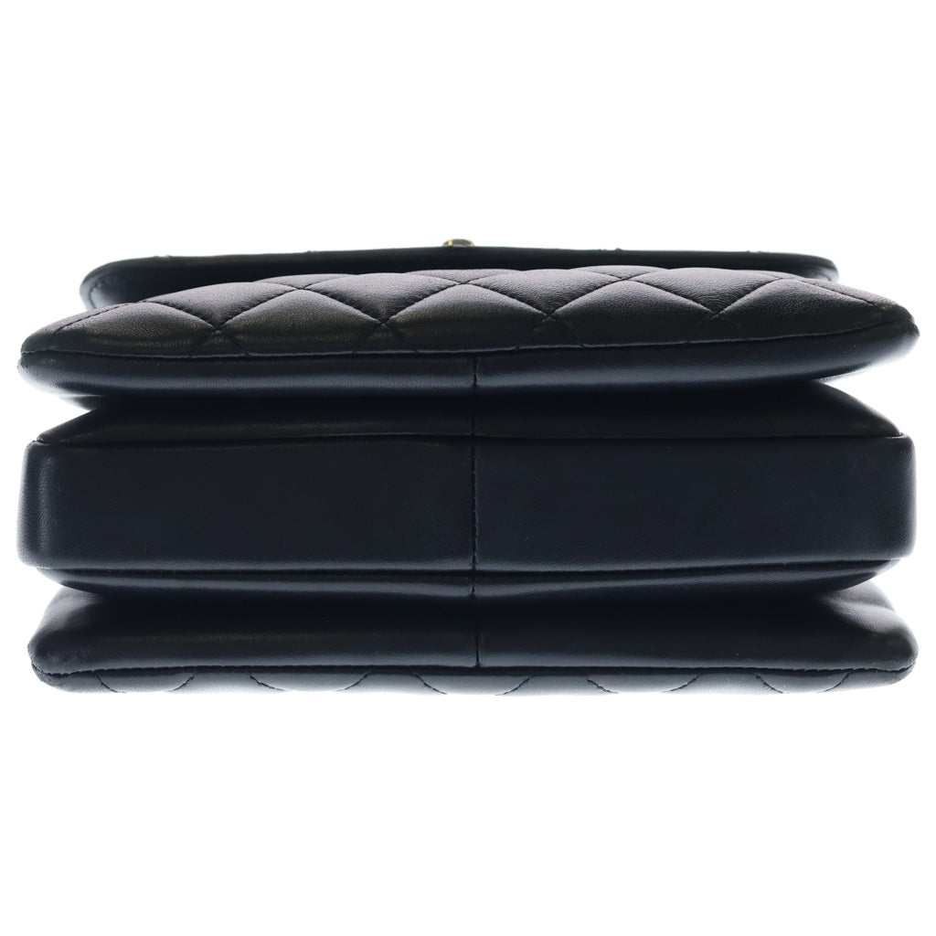 CHANEL(シャネル) トレンディCC 2WAYハンドバッグ ショルダーバッグ ブラック ラムスキン ゴールド金具 レディース