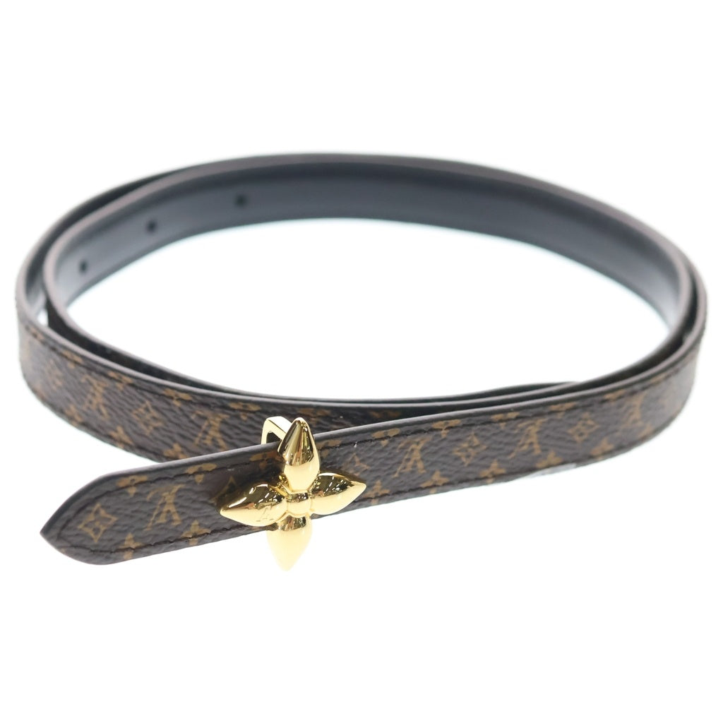 LOUIS VUITTON(ルイヴィトン) ベルト LV ミニ フラワーグラム 15MM リバーシブル モノグラム レザー フラワーバックル ゴールド金具 ブラック M8796W レディース