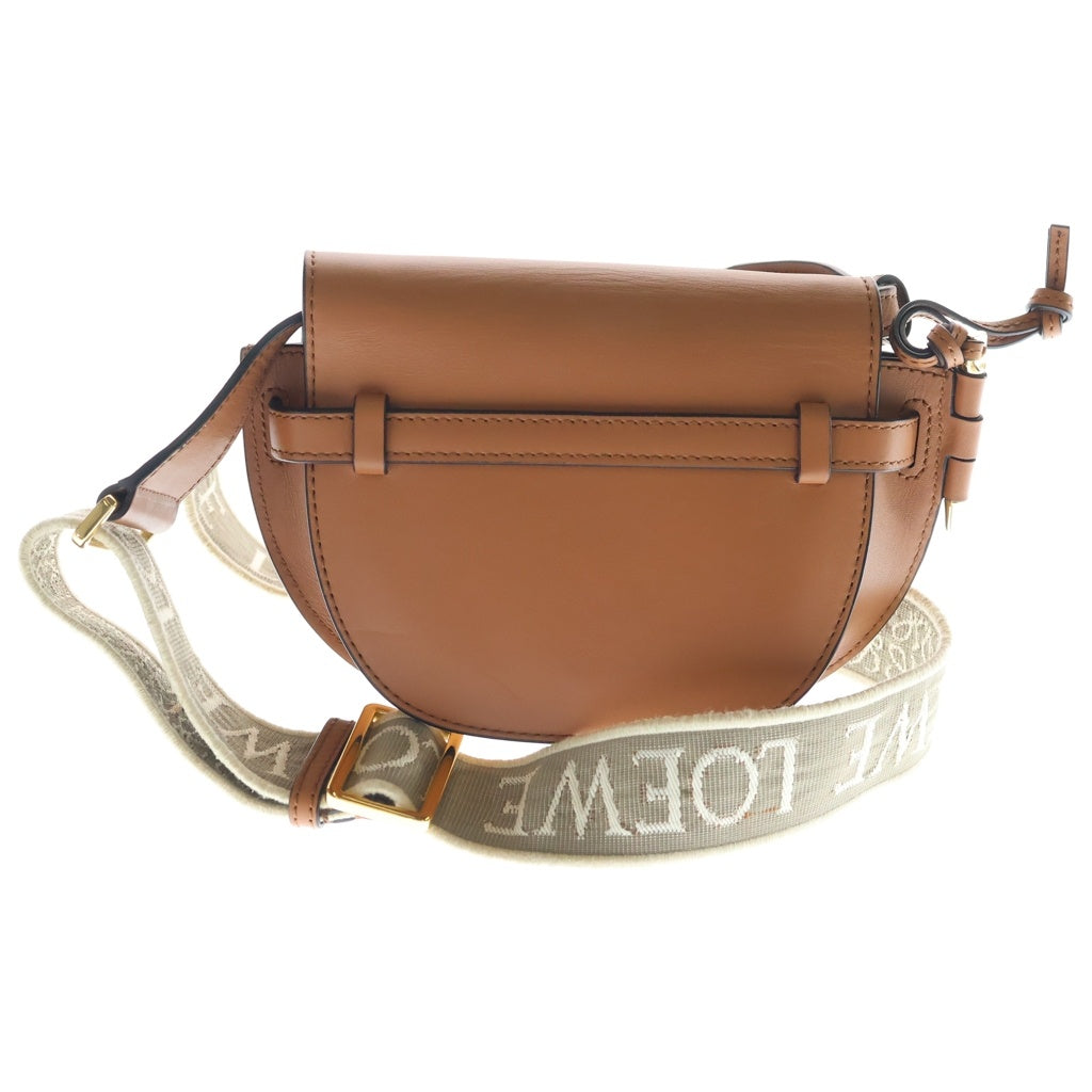 LOEWE(ロエベ) ゲートデュアル バッグ ミニ ショルダーバッグ ブラウン レザー ゴールド金具 レディース