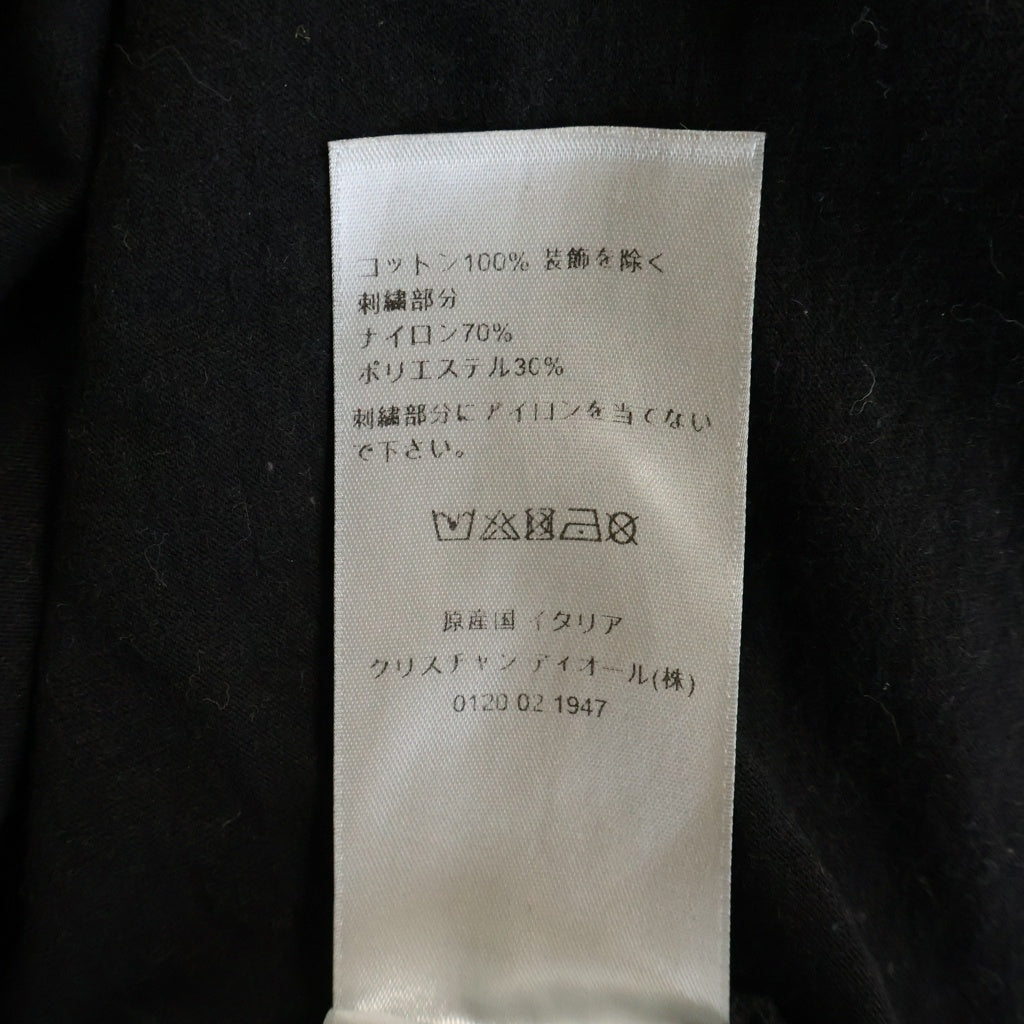 DIOR(ディオール) ×ERL イーアールエル ラメ ロゴ刺繍 クルーネック 半袖Tシャツ カットソー ブラック 313J647A0817