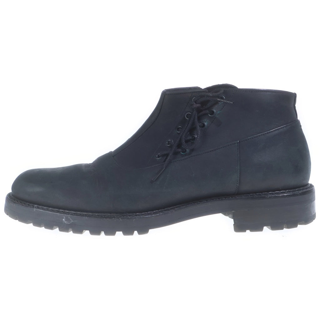 HELMUT LANG(ヘルムートラング) 10AW レースアップ サイドジップ レザー ショートブーツ シューズ ブラック レディース