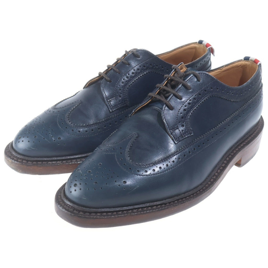 THOM BROWNE(トムブラウン) ウィングチップ メダリオン レザー ドレス シューズ ネイビー