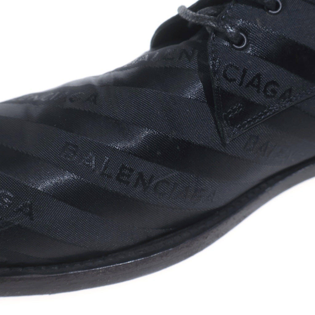 BALENCIAGA(バレンシアガ) オールオーバーロゴ レースアップ ドレス ダービーシューズ ブラック