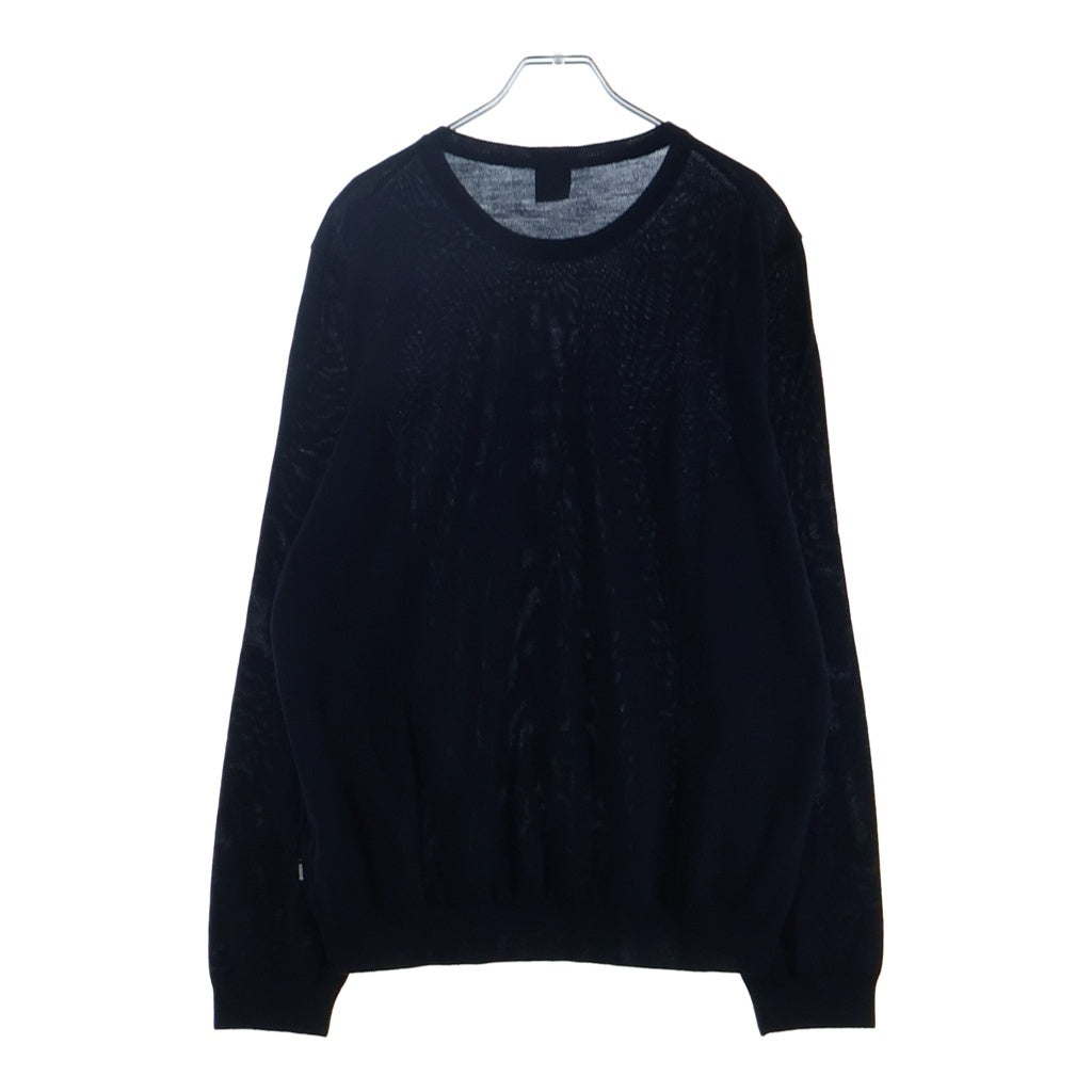 BOSS(ボス) ロングTシャツ 長袖ニット ネイビー ウール