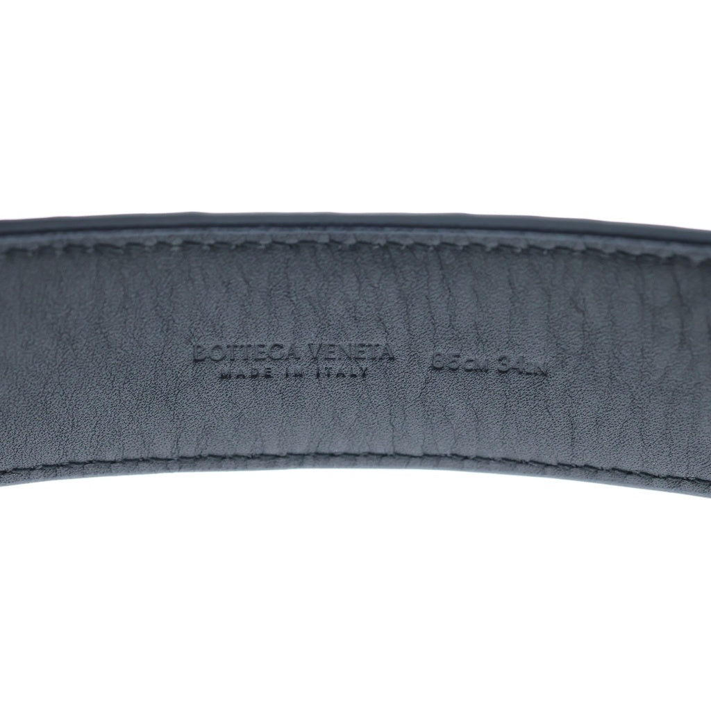 BOTTEGA VENETA(ボッテガヴェネタ) イントレチャート レザー ベルト ネイビー ブラック金具