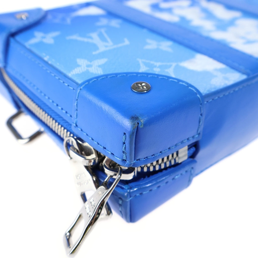 LOUIS VUITTON(ルイヴィトン) モノグラムクラウド ソフトトランクウォレット ショルダーバッグ ブルー レザー M45432 シルバー金具 レディース