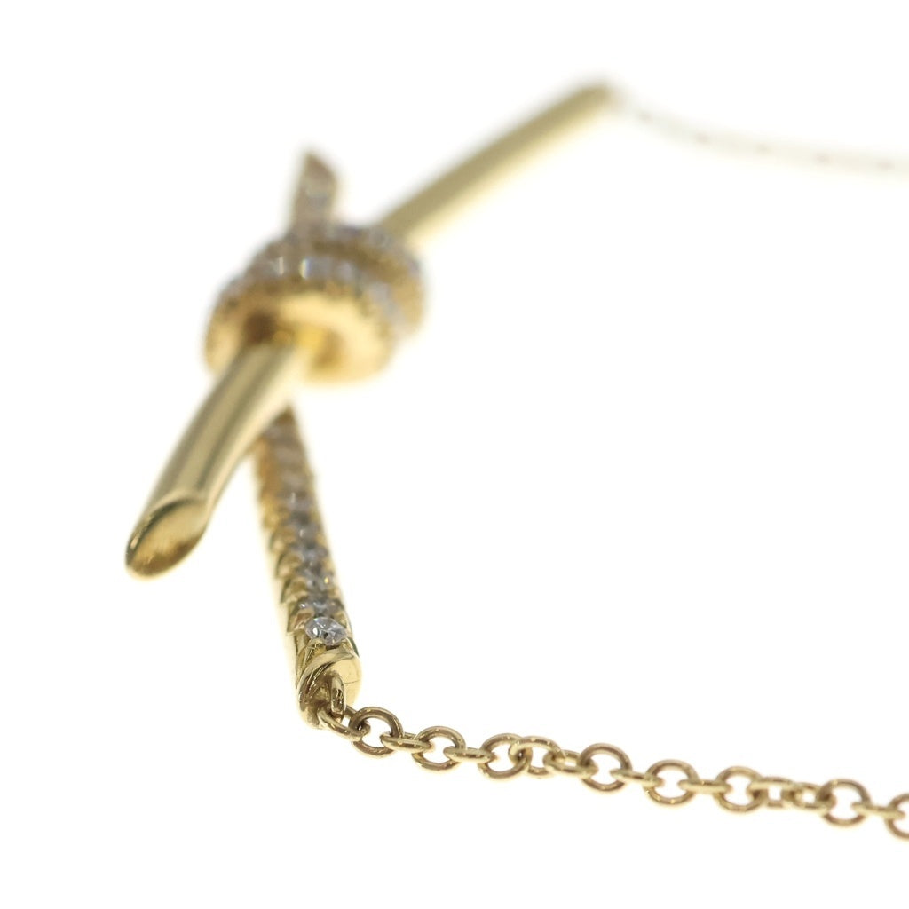 TIFFANY & Co.(ティファニー) ノットネックレス ダイヤ ペンダント チェーン イエローゴールド Au750YG D0.25ct レディース