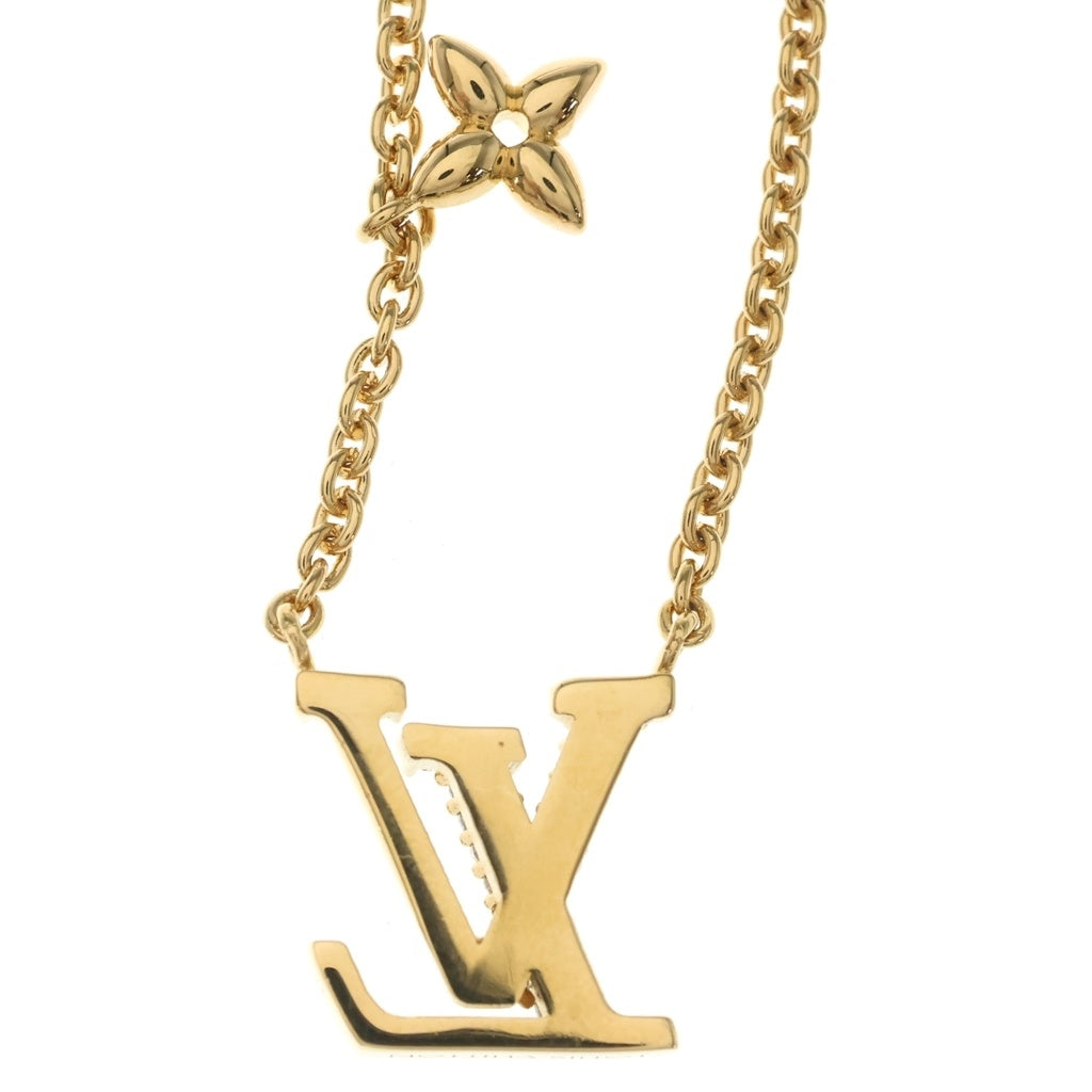 LOUIS VUITTON(ルイヴィトン) LVアイコニック ロゴラインストーン ペンダント ネックレス チェーン GP M00596 レディース