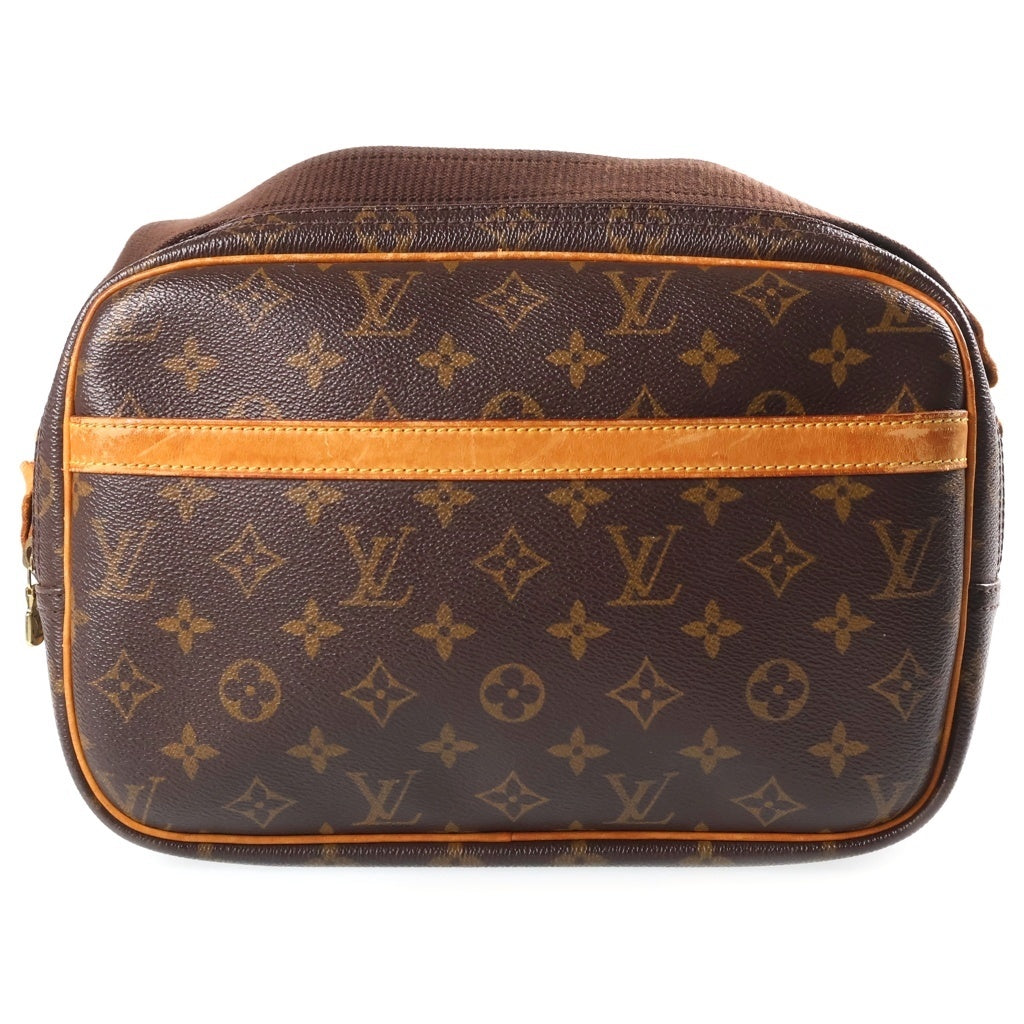 LOUIS VUITTON(ルイヴィトン) モノグラム リポーターPM ショルダーバッグ ブラウン レザー×PVC M45254 ゴールド金具 レディース