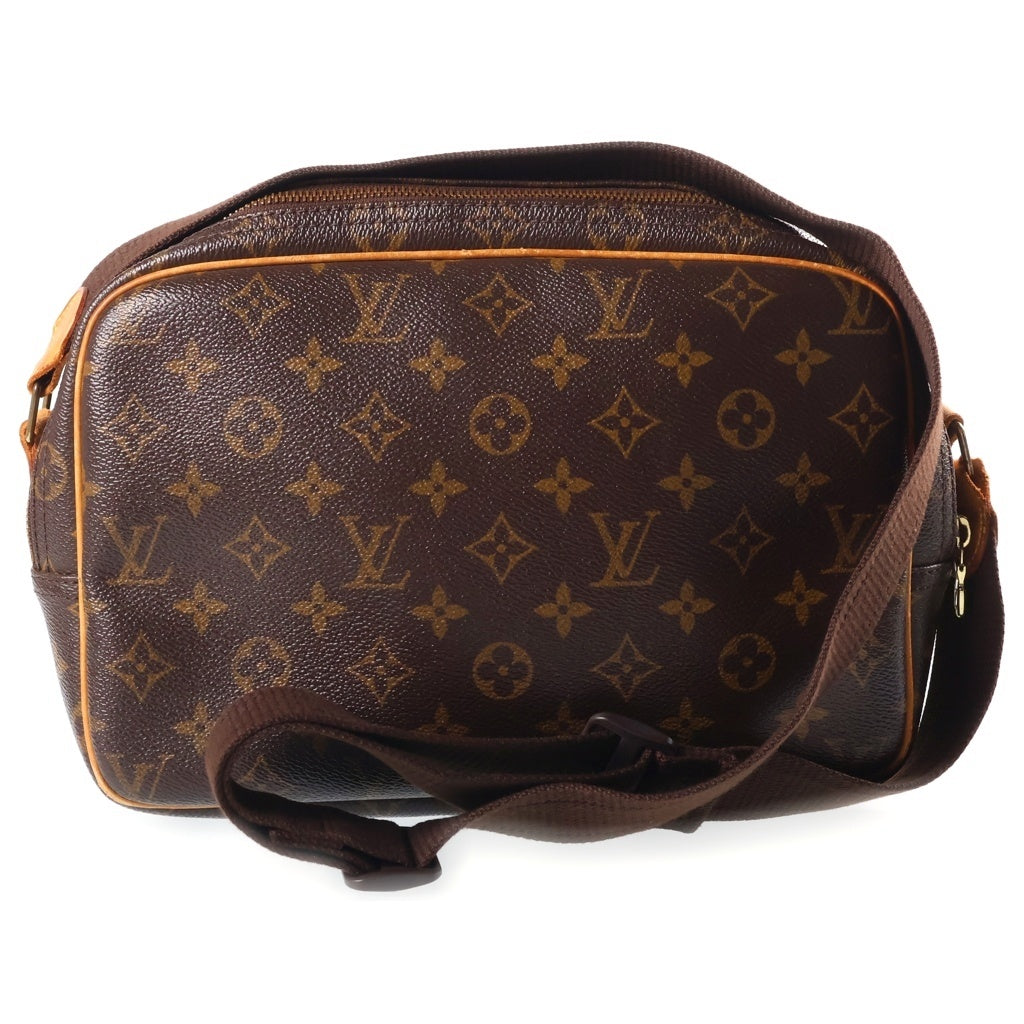LOUIS VUITTON(ルイヴィトン) モノグラム リポーターPM ショルダーバッグ ブラウン レザー×PVC M45254 ゴールド金具 レディース