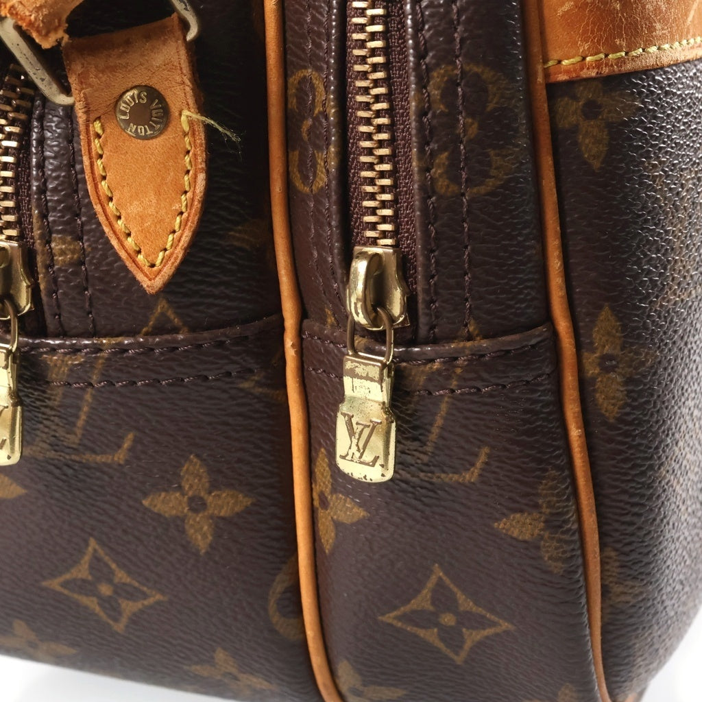 LOUIS VUITTON(ルイヴィトン) モノグラム リポーターPM ショルダーバッグ ブラウン レザー×PVC M45254 ゴールド金具 レディース