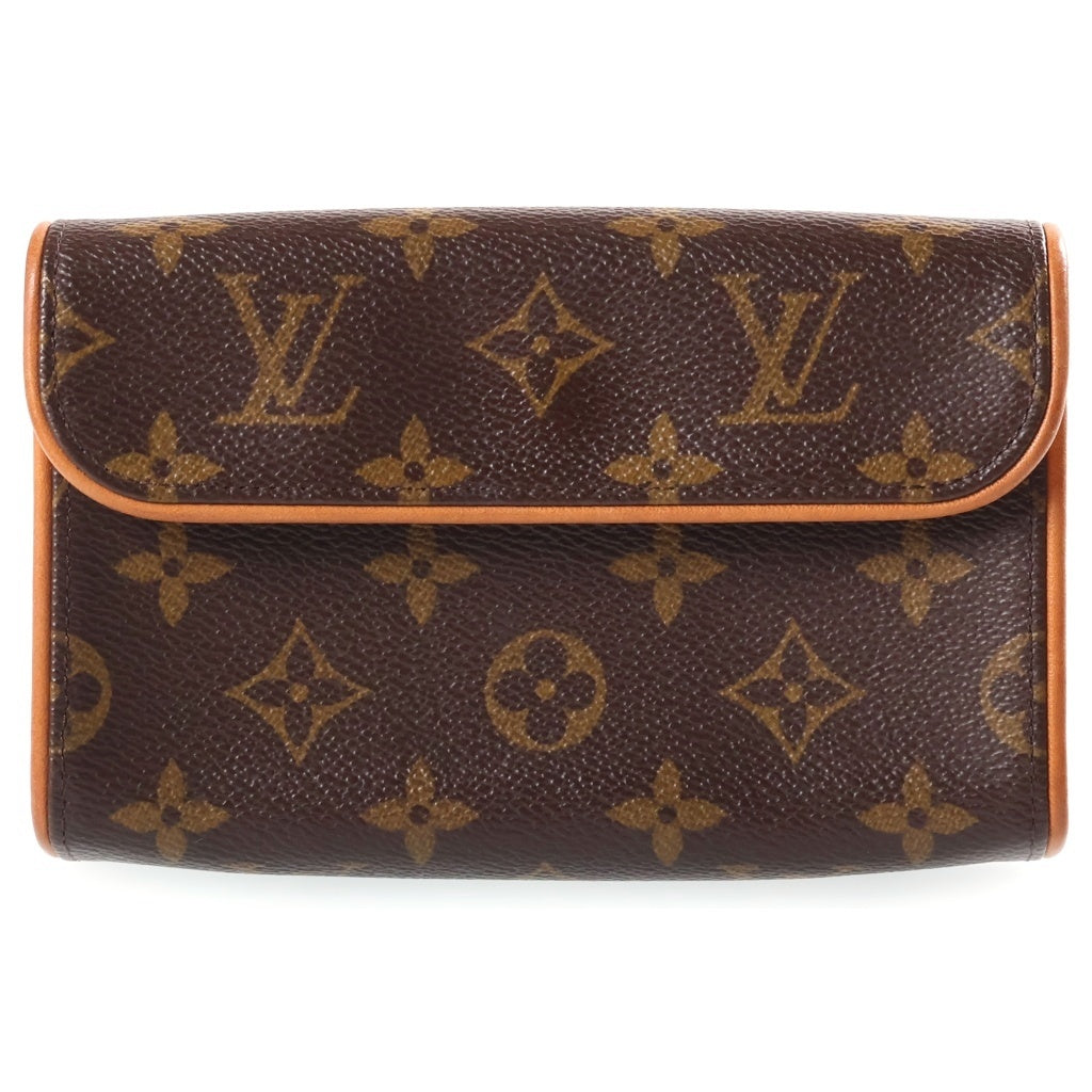 LOUIS VUITTON(ルイヴィトン) モノグラム ポシェット フロランティーヌ ショルダーバッグ ミニバッグ ブラウン レザー×PVC M51855 ゴールド金具 レディース