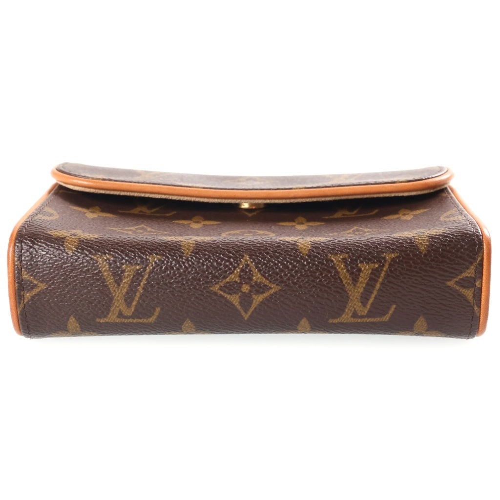 LOUIS VUITTON(ルイヴィトン) モノグラム ポシェット フロランティーヌ ショルダーバッグ ミニバッグ ブラウン レザー×PVC M51855 ゴールド金具 レディース