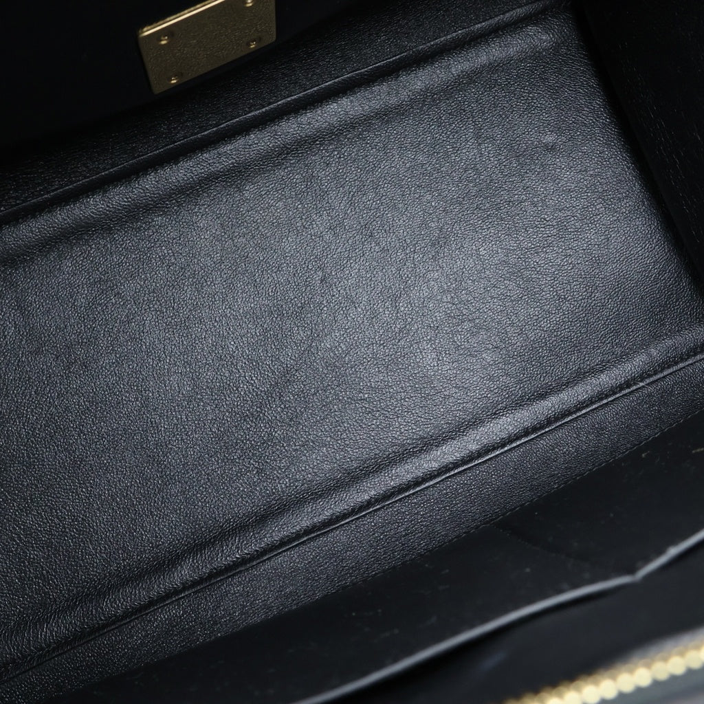 CELINE(セリーヌ) トラペーズ 2WAYハンドバッグ ショルダーバッグ ブラック×カーキ×パープル レザー ゴールド金具 レディース