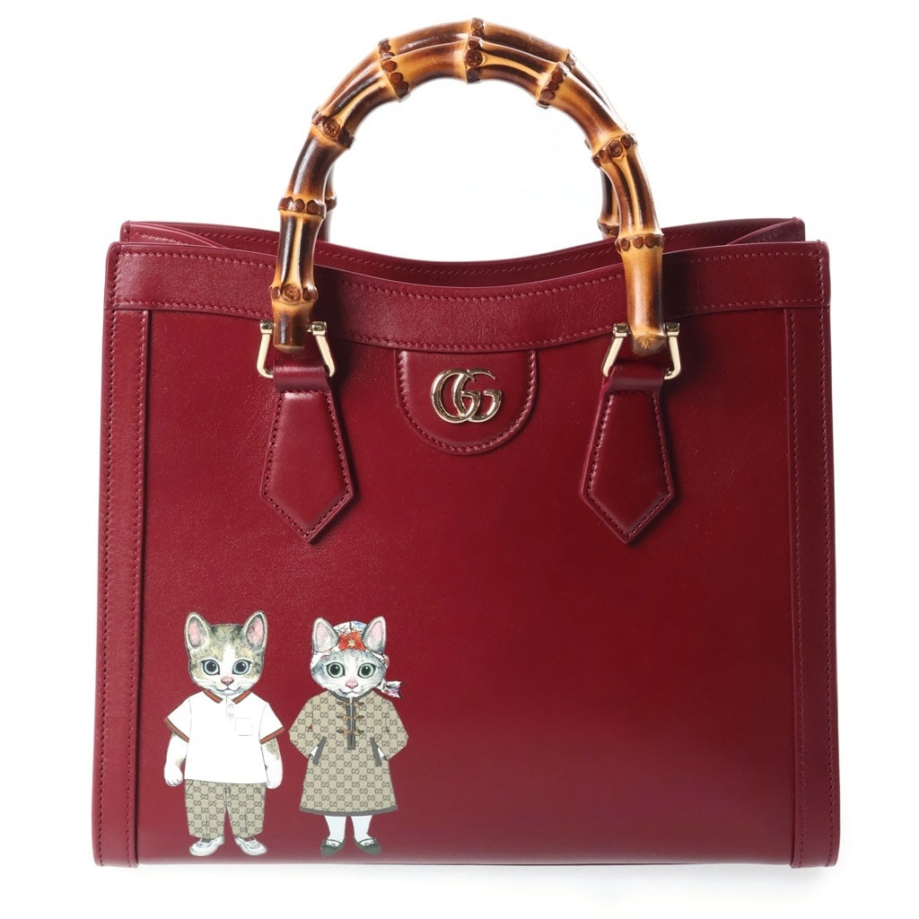 GUCCI(グッチ) ヒグチユウコ ダイアナ ミディアム トートバッグ 日本限定 レザー ボルドー 841487 レディース