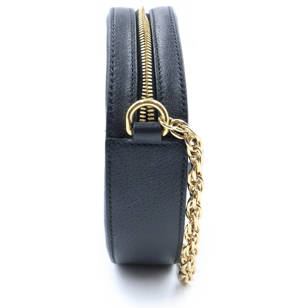 GUCCI(グッチ) オフィディア GGミニ ラウンド ショルダーバッグ ブラック キャンバス×レザー 550618 レディース