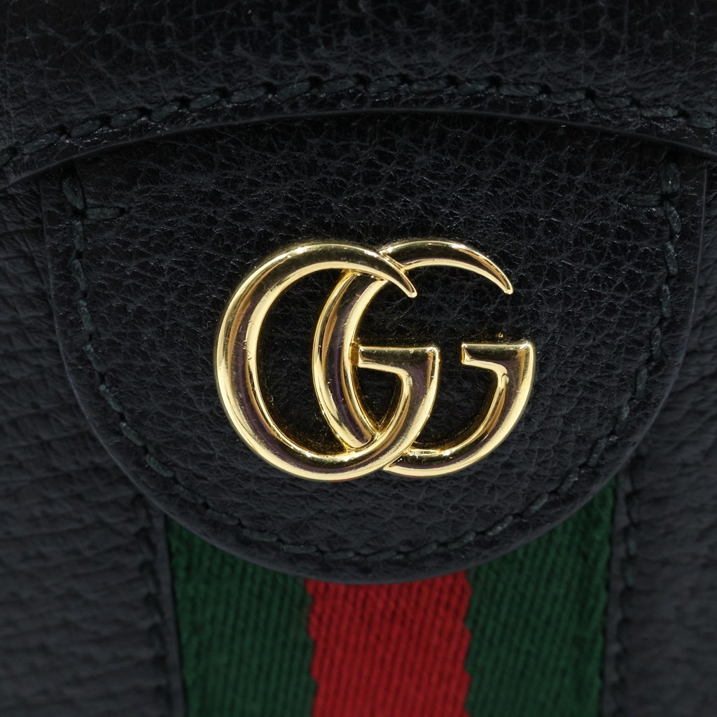 GUCCI(グッチ) オフィディア GGミニ ラウンド ショルダーバッグ ブラック キャンバス×レザー 550618 レディース