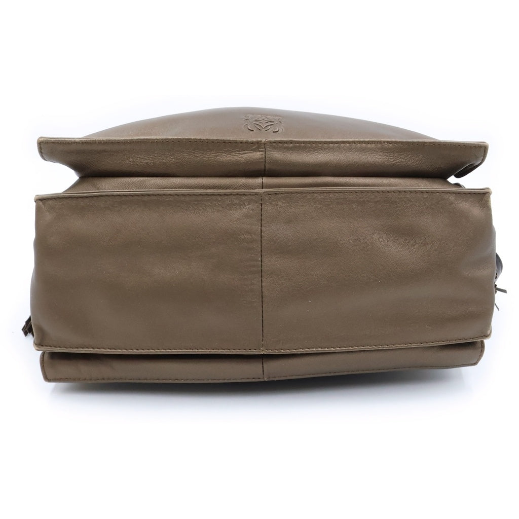 LOEWE(ロエベ) フラメンコ ナッパレザー シルバー金具 フリンジ タッセル 2WAY ショルダーバッグ ハンドバッグ カーキ レディース