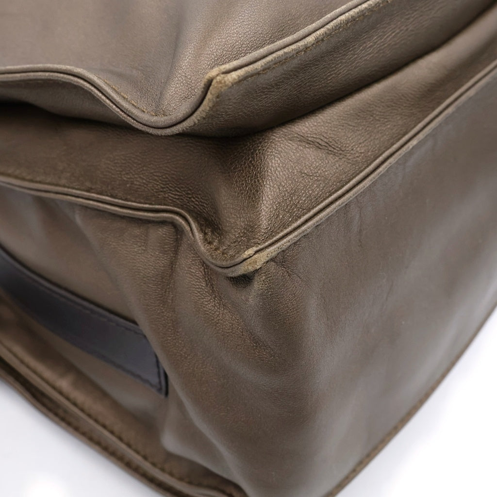 LOEWE(ロエベ) フラメンコ ナッパレザー シルバー金具 フリンジ タッセル 2WAY ショルダーバッグ ハンドバッグ カーキ レディース