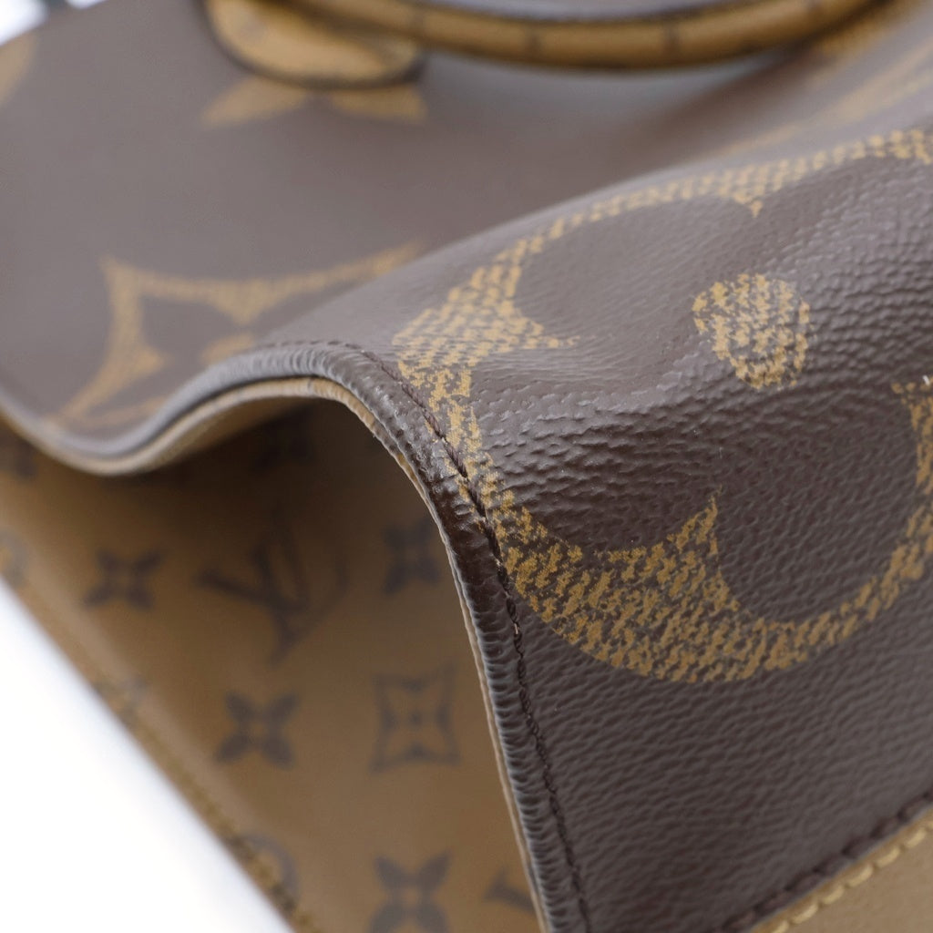 LOUIS VUITTON(ルイヴィトン) モノグラムリバース オンザゴーMM ハンドバッグ トートバッグ ブラウン レザー M45321 ゴールド金具 レディース
