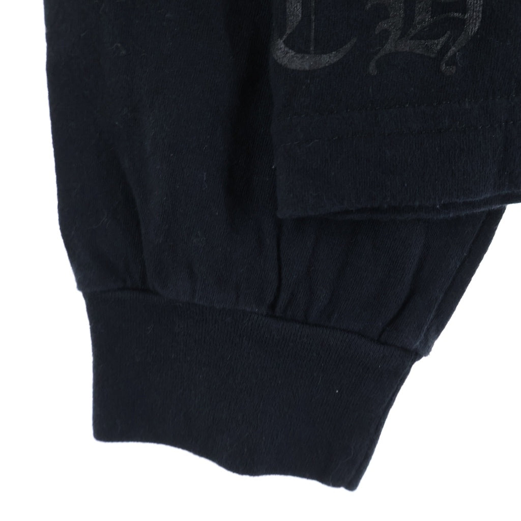 CHROME HEARTS(クロムハーツ) フロントポケット バックアーチロゴ コットン ロングスリーブ Tシャツ カットソー #L ブラック 2212 304 0072 レディース