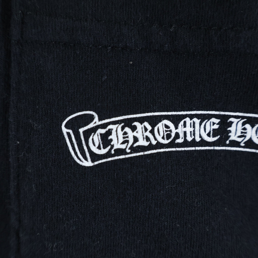CHROME HEARTS(クロムハーツ) フロントポケット バックアーチロゴ コットン ロングスリーブ Tシャツ カットソー #L ブラック 2212 304 0072 レディース