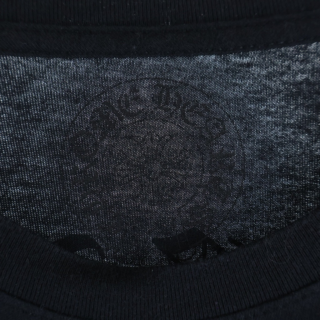 CHROME HEARTS(クロムハーツ) フロントポケット バックアーチロゴ コットン ロングスリーブ Tシャツ カットソー #L ブラック 2212 304 0072 レディース