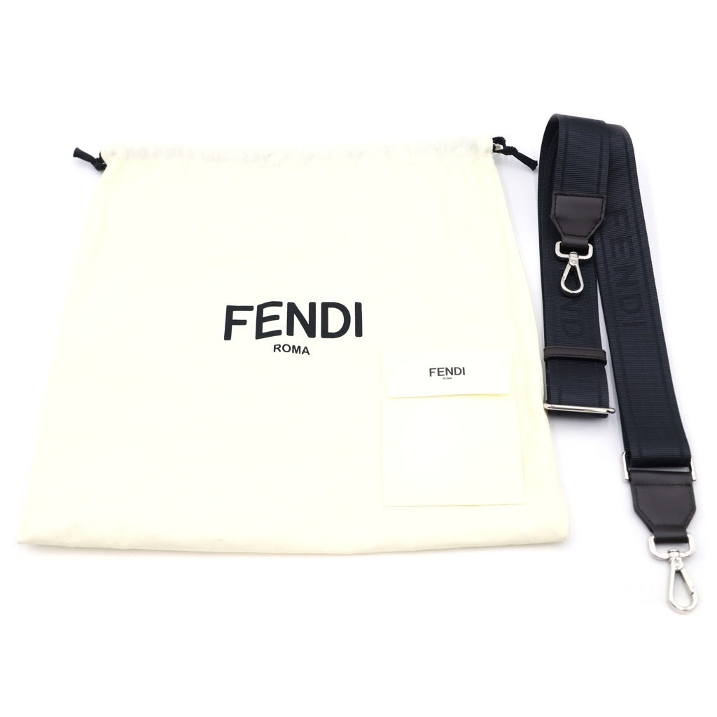FENDI(フェンディ) ダイアゴナル カメラケース ズッカ ショルダーバッグ ブラウン レザー×PVC 7M0286 シルバー金具 レディース