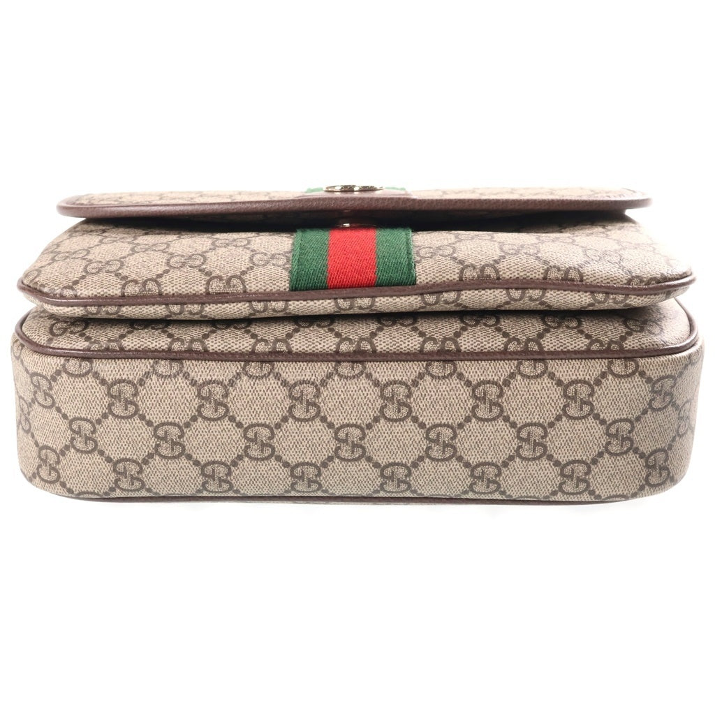 GUCCI(グッチ) オフィディア ミディアム 2WAYトップハンドルバッグ ショルダーバッグ ベージュ ブラウン レザー×PVC 836842 ゴールド金具 レディース