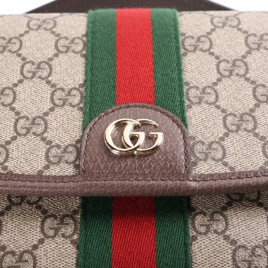 GUCCI(グッチ) オフィディア ミディアム 2WAYトップハンドルバッグ ショルダーバッグ ベージュ ブラウン レザー×PVC 836842 ゴールド金具 レディース