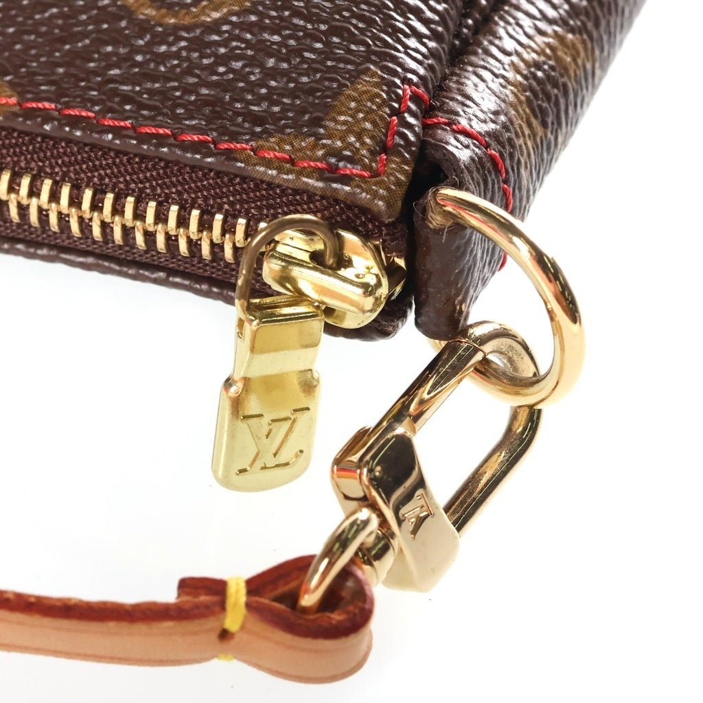 LOUIS VUITTON(ルイヴィトン) モノグラムチェリー ポシェットアクセソワール ミニハンドバッグ ブラウン レザー×PVC M95008 ゴールド金具 レディース
