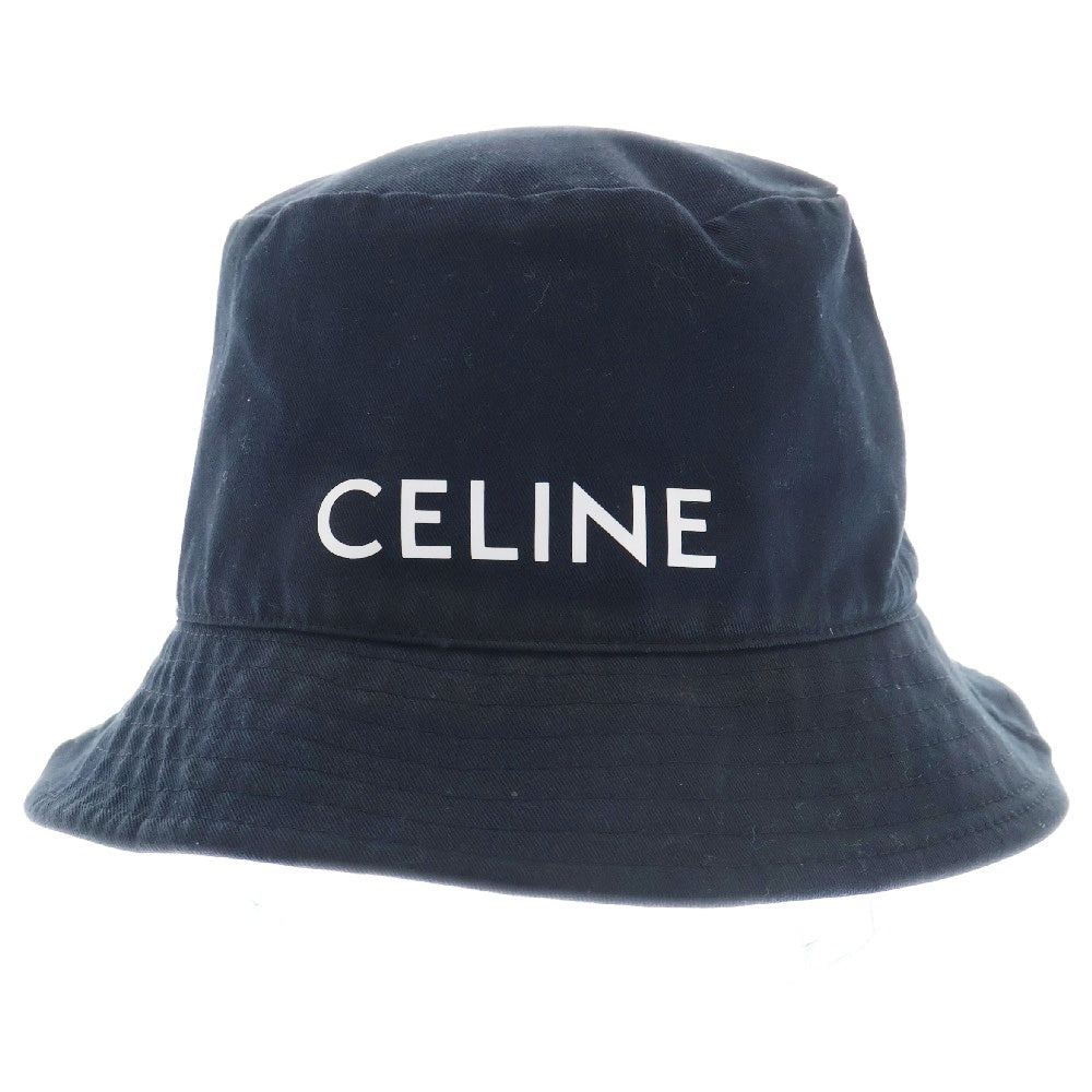 CELINE(セリーヌ) ロゴ バケットハット ブラック コットン 帽子 コットン L 2AU5B968P