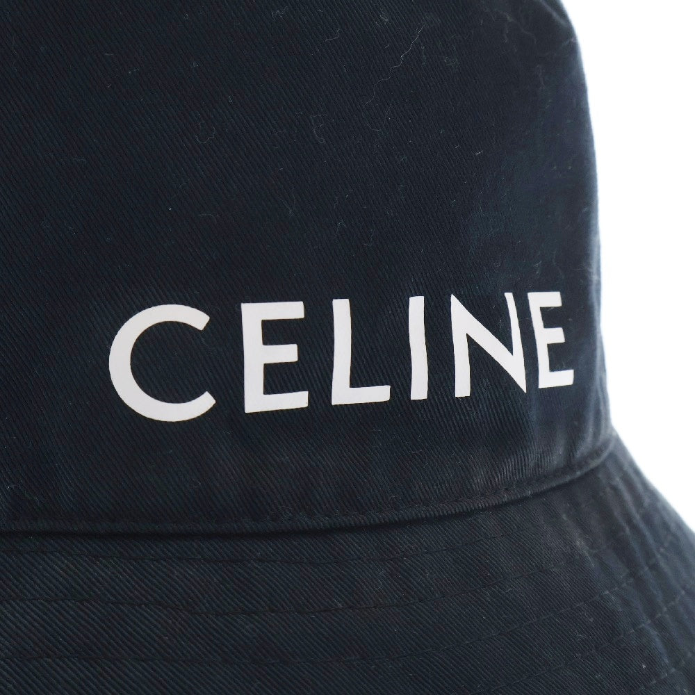 CELINE(セリーヌ) ロゴ バケットハット ブラック コットン 帽子 コットン L 2AU5B968P