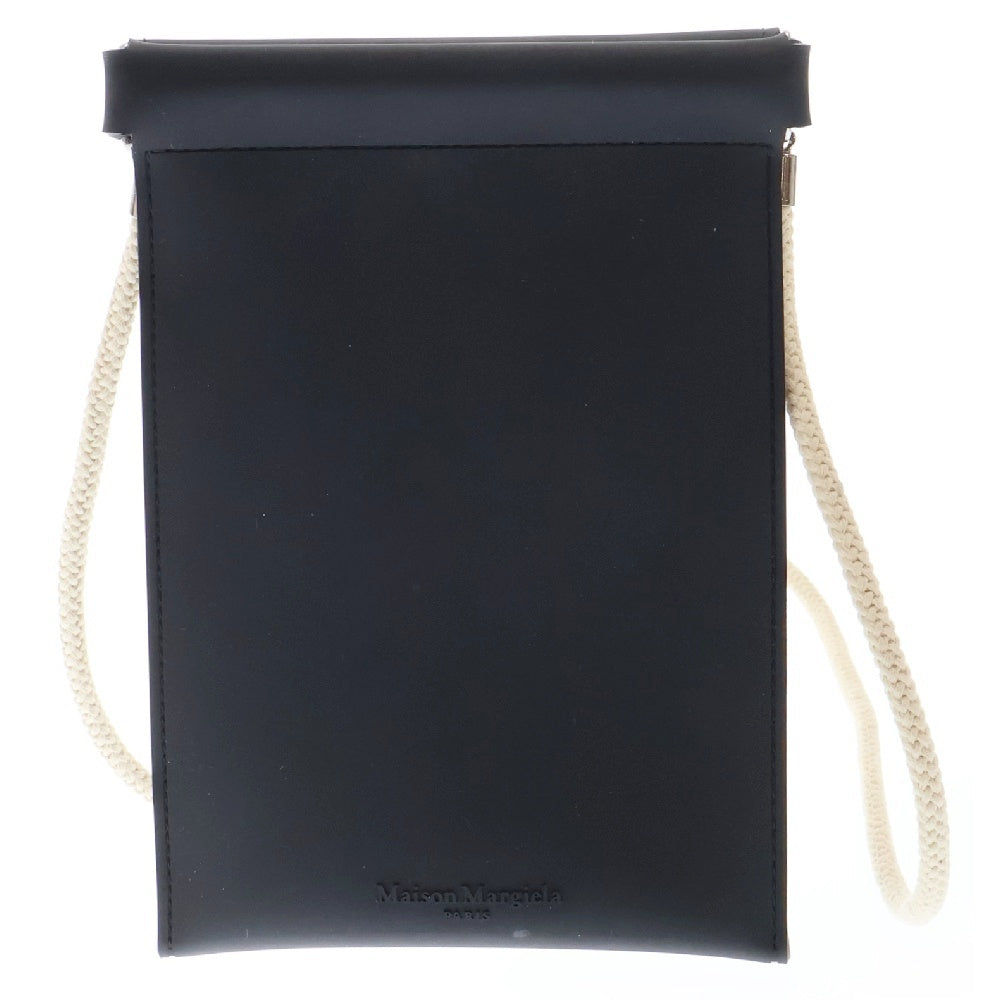 Martin Margiela 11(マルタンマルジェラ) ショルダーバック ブラック ラバー フォンケース ショルダーポーチ 四つタグ ユニセックス S35UI0538