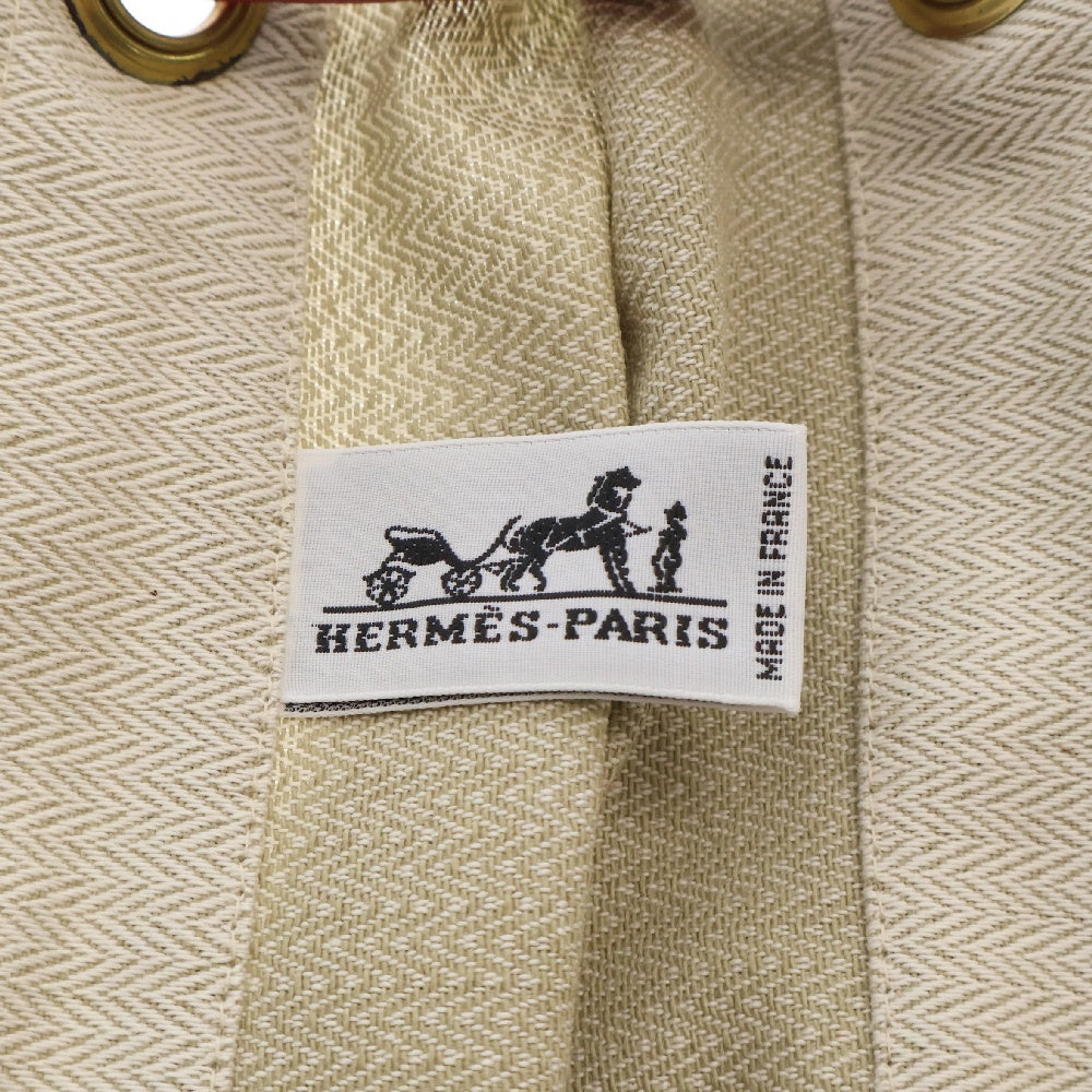 HERMES(エルメス) サック アリーヌ GM ショルダーバック ハンドバッグ 肩掛けバッグ ベージュ×レッド キャンバス
