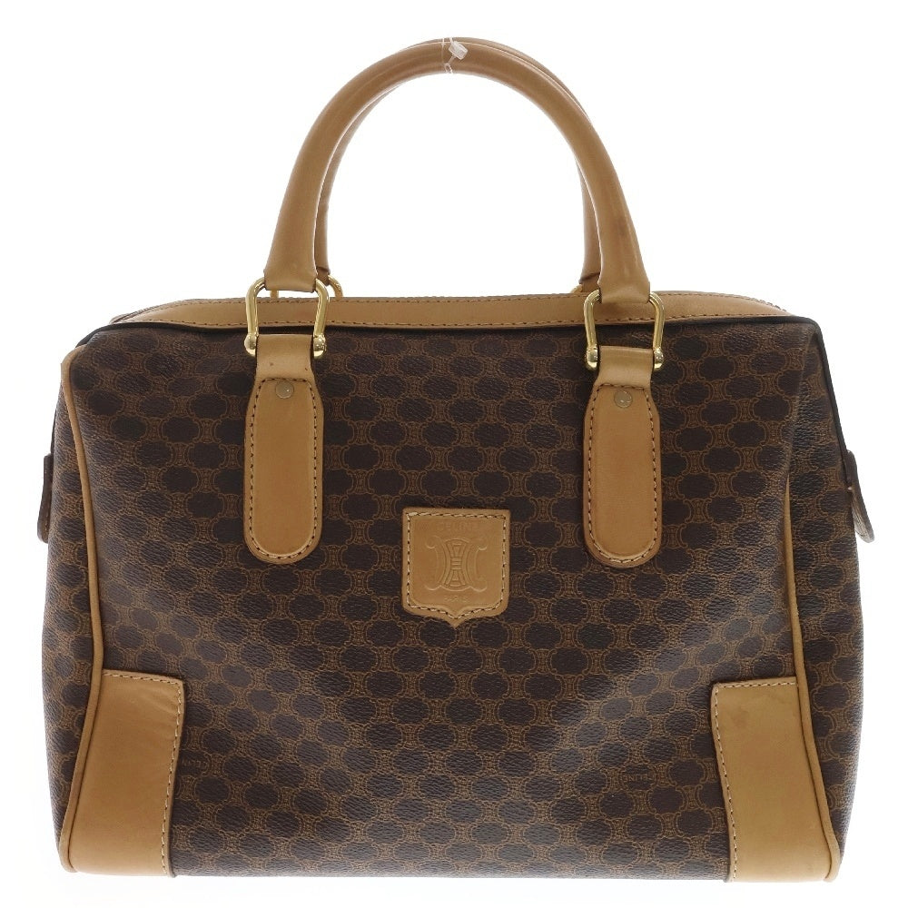 CELINE(セリーヌ) マカダム柄ミニレザーボストンバッグ ブラウン レディース