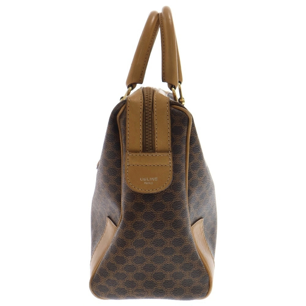CELINE(セリーヌ) マカダム柄ミニレザーボストンバッグ ブラウン レディース