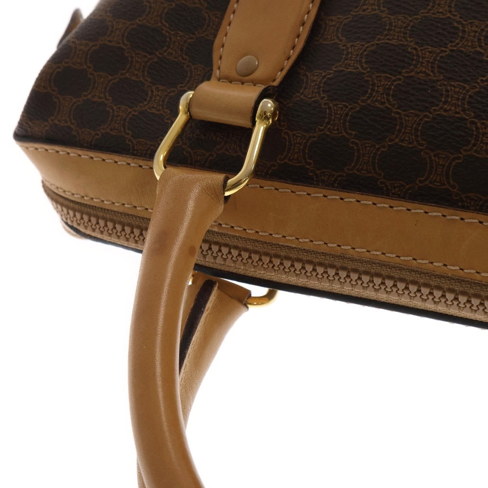 CELINE(セリーヌ) マカダム柄ミニレザーボストンバッグ ブラウン レディース