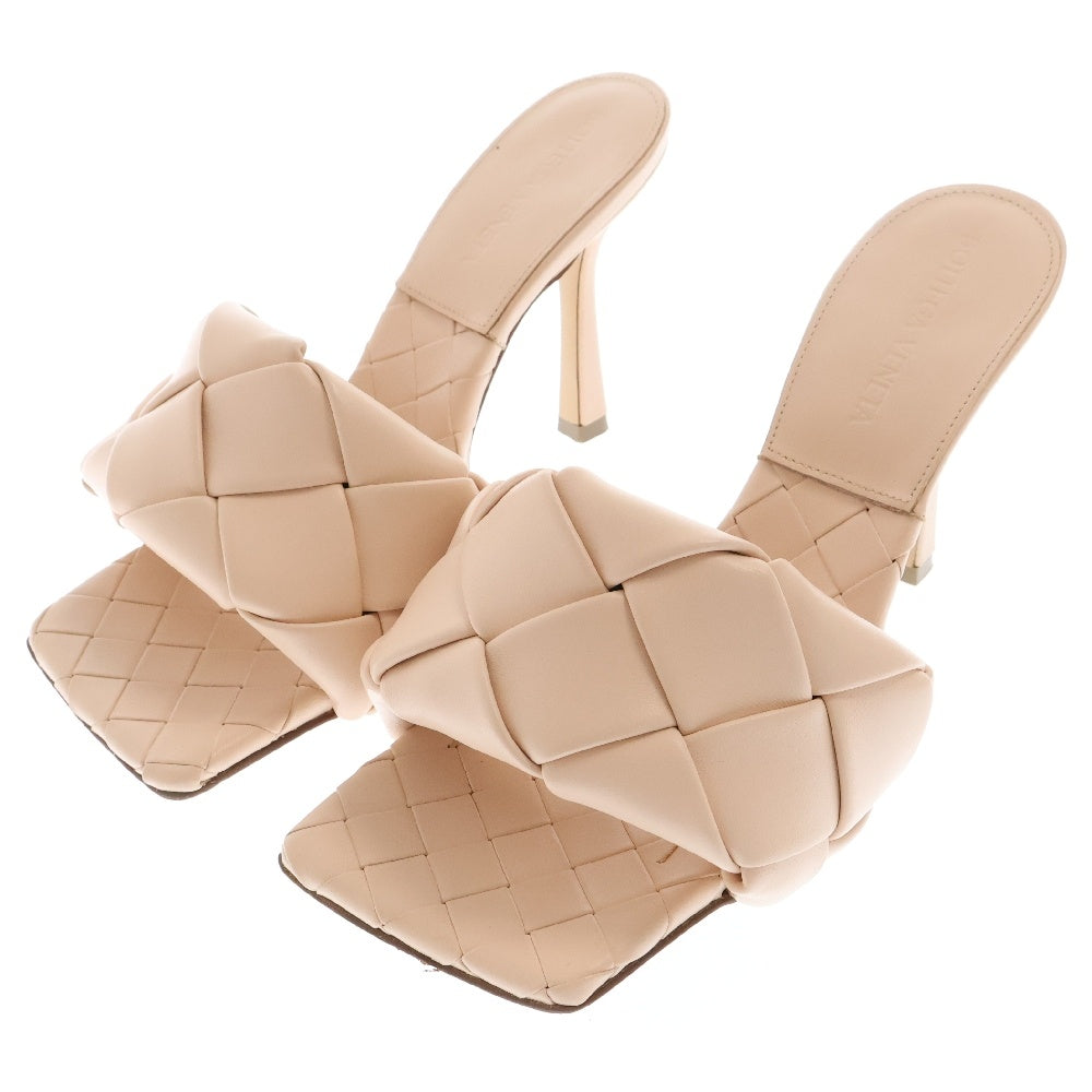 BOTTEGA VENETA(ボッテガヴェネタ) スクエアトゥイントレチャートヒールサンダル パンプス ピンク レディース
