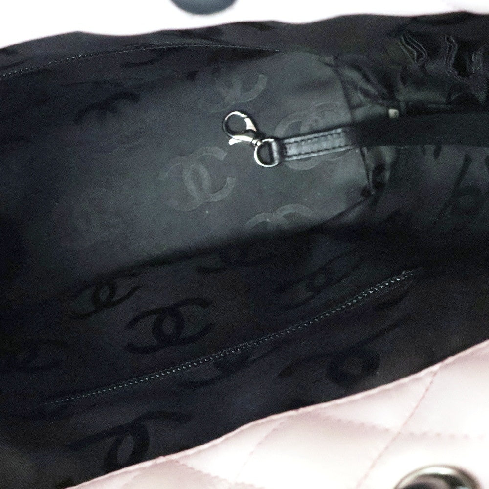 CHANEL(シャネル) カンボンライン ミディアム トート ハンドバッグ ピンク×ブラック ラムスキン