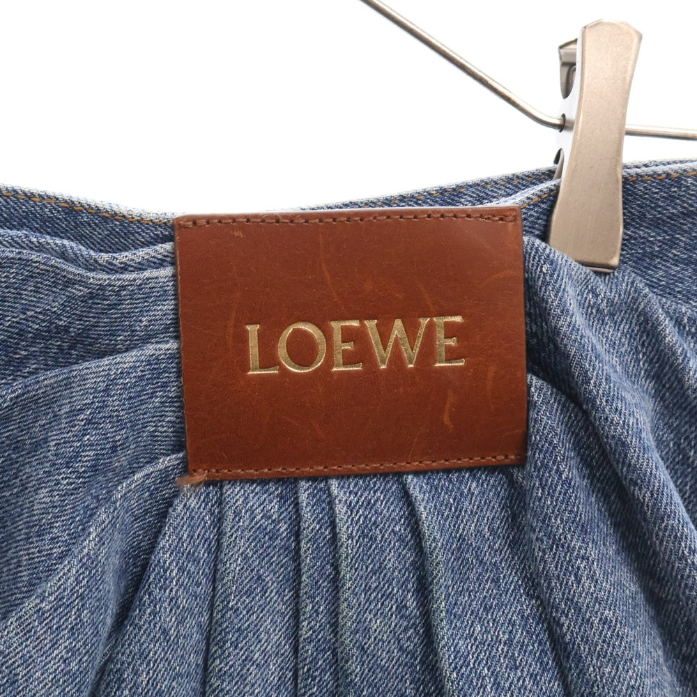 LOEWE(ロエベ) ドレープ ジーンズ パンツ ネイビー デニム インディゴ コットン S540Y11X96 レディース