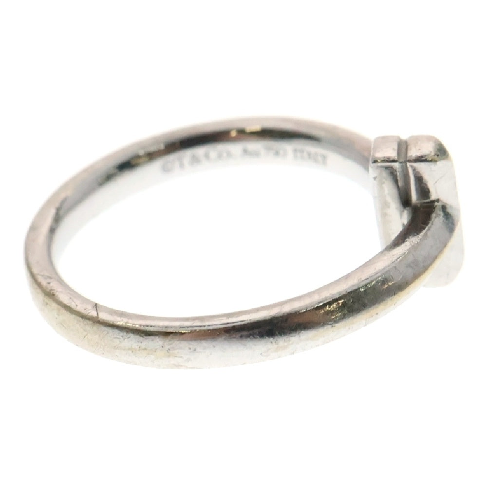 TIFFANY&Co(ティファニー) K18WG Tワンダイヤリング イニシャル入り ホワイトゴールド シルバー