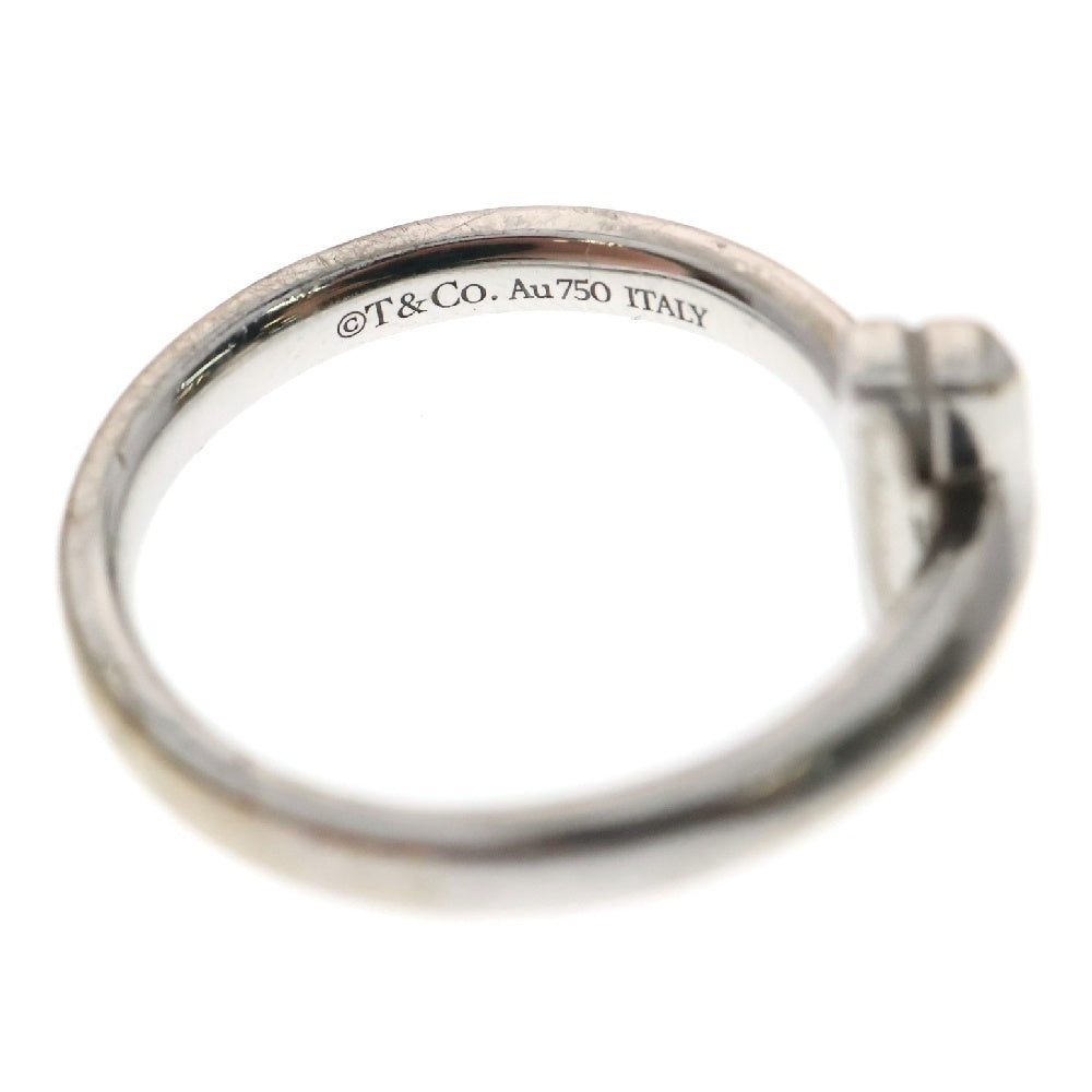 TIFFANY&Co(ティファニー) K18WG Tワンダイヤリング イニシャル入り ホワイトゴールド シルバー