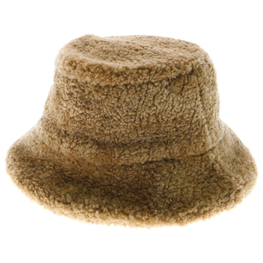 miumiu(ミュウミュウ) 22AW ムートン ボア ロゴバスケットハット ブラウン レディース 5HC196