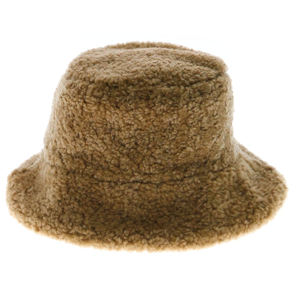 miumiu(ミュウミュウ) 22AW ムートン ボア ロゴバスケットハット ブラウン レディース 5HC196