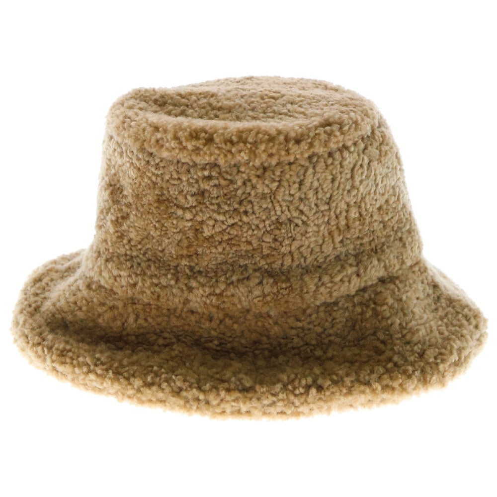 miumiu(ミュウミュウ) 22AW ムートン ボア ロゴバスケットハット ブラウン レディース 5HC196