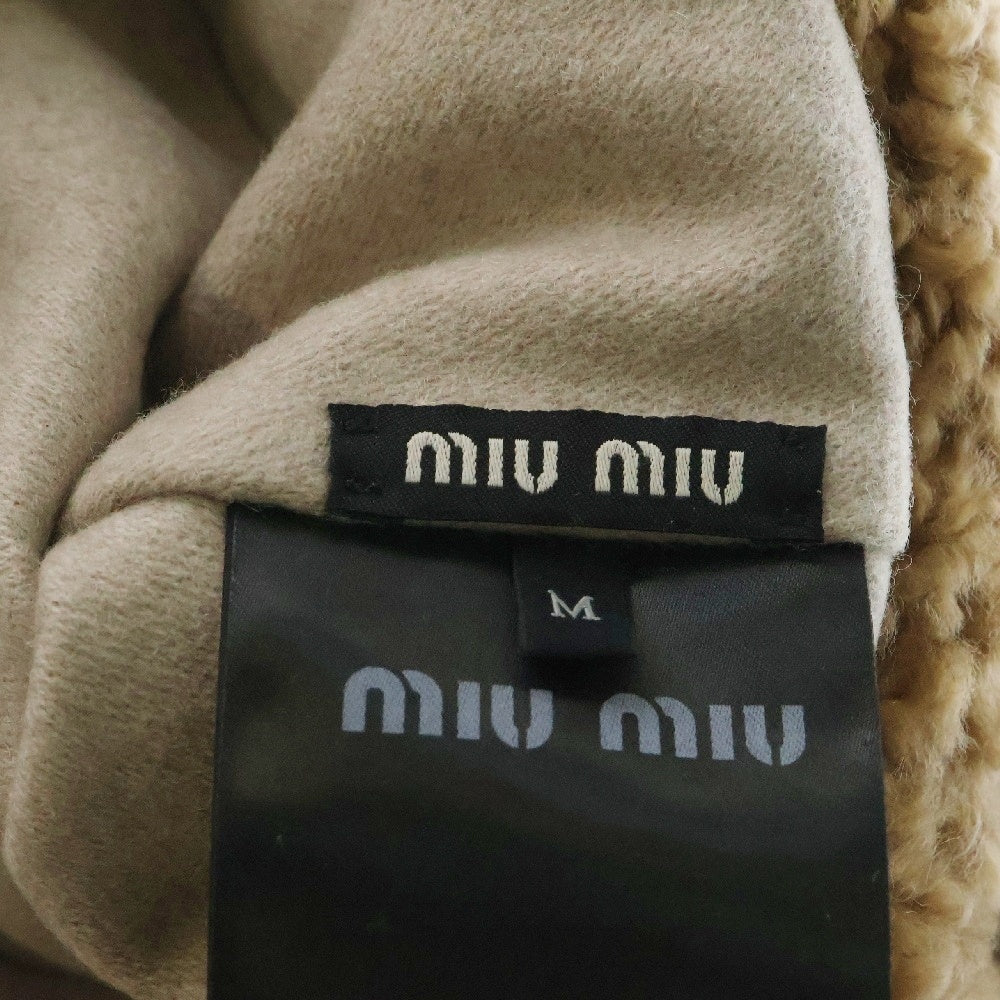 miumiu(ミュウミュウ) 22AW ムートン ボア ロゴバスケットハット ブラウン レディース 5HC196