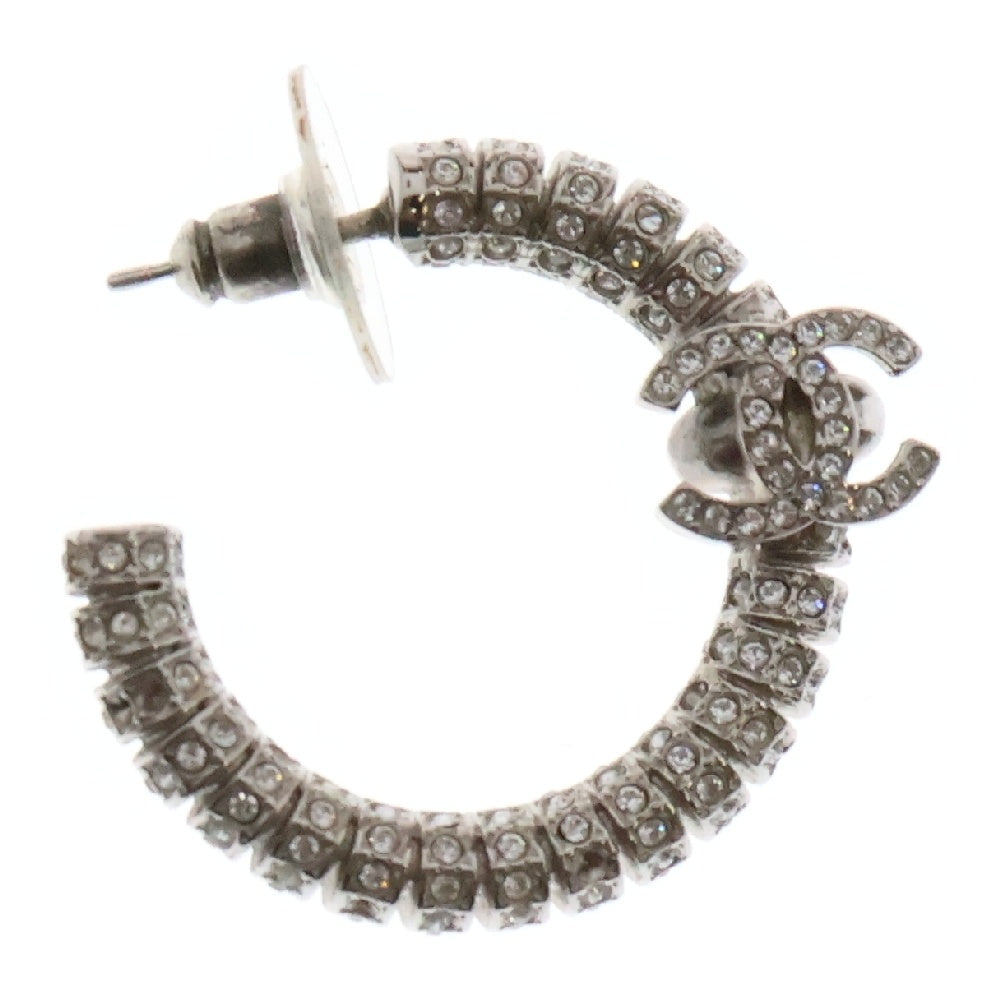 CHANEL(シャネル) ココマーク フープ ピアス ラインストーン メタル シルバー A23P アクセサリー